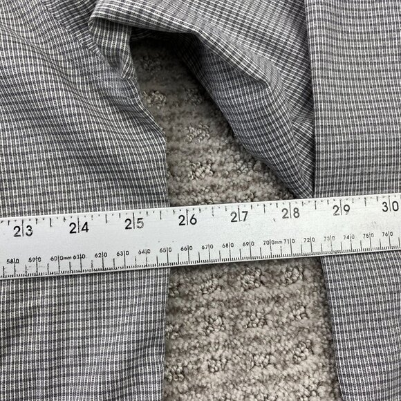 Eddie Bauer Shirt Men Large Tall LT Gray Checkered Button Down Wrinkle Free Polo - Picture 6 of 7